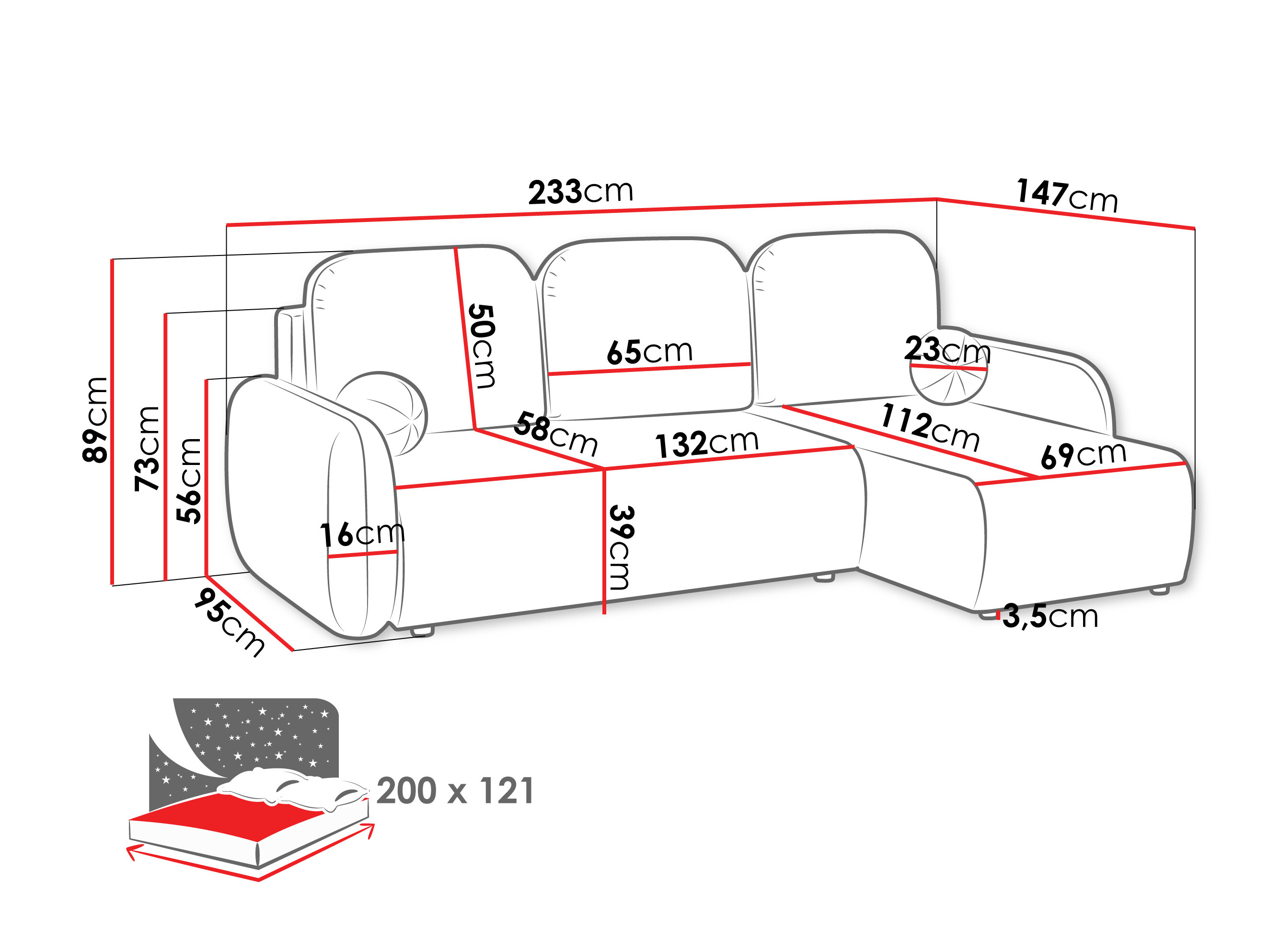 Hjørnesofa Miami 413 (Crem 24)