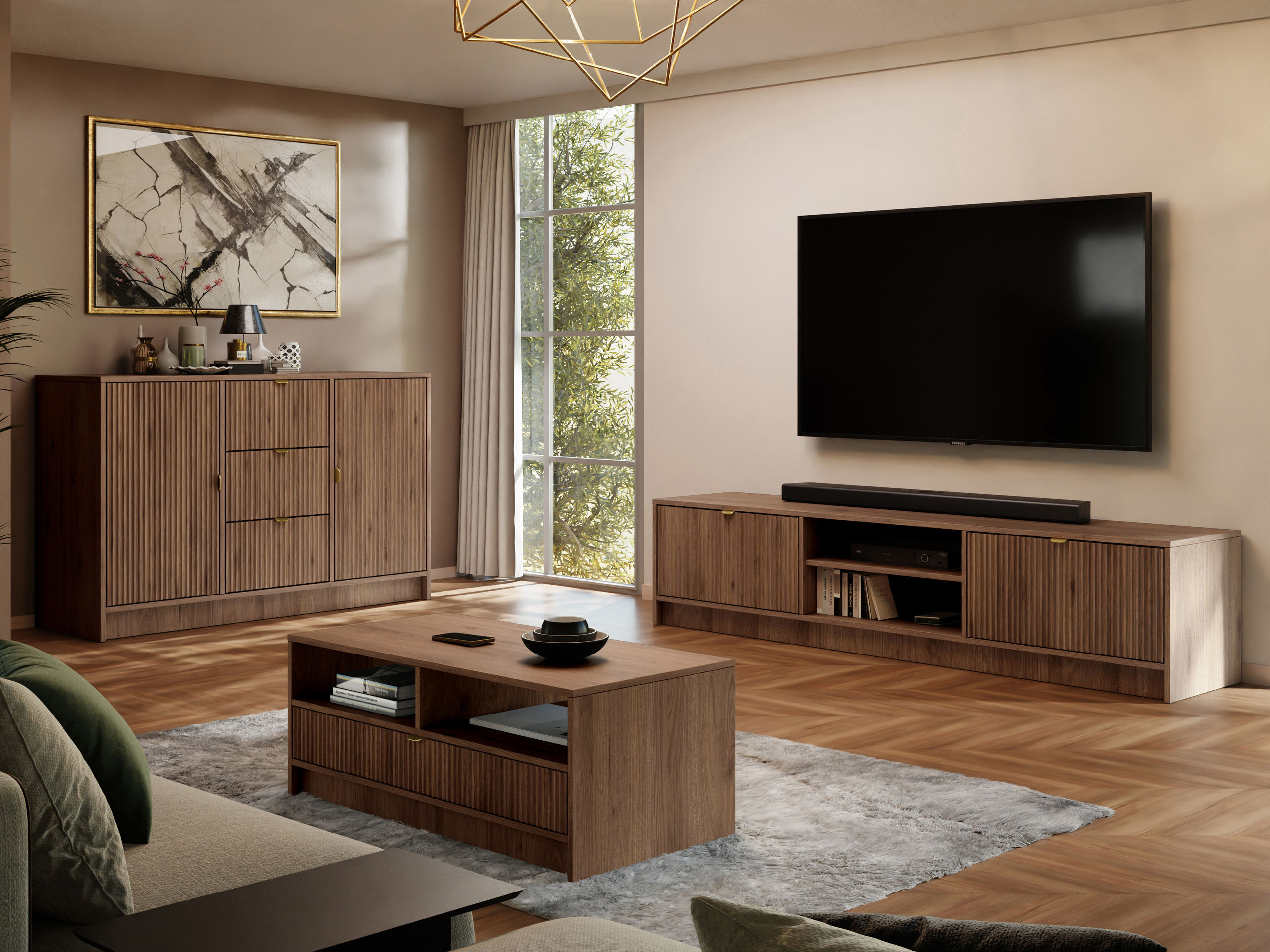 TV-bord Comfivo Papilio I (Valnød)