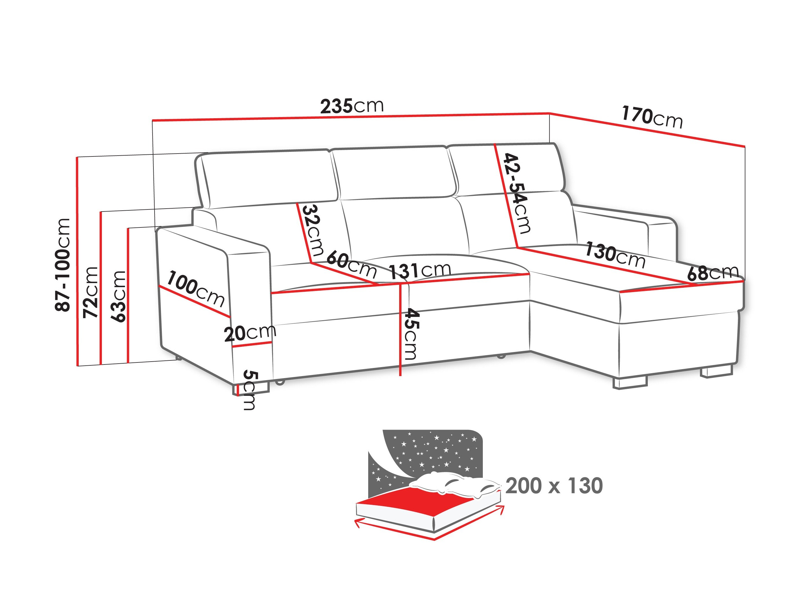 Hjørnesofa Columbus 269 (Lumo 75 + Margo 227.09)