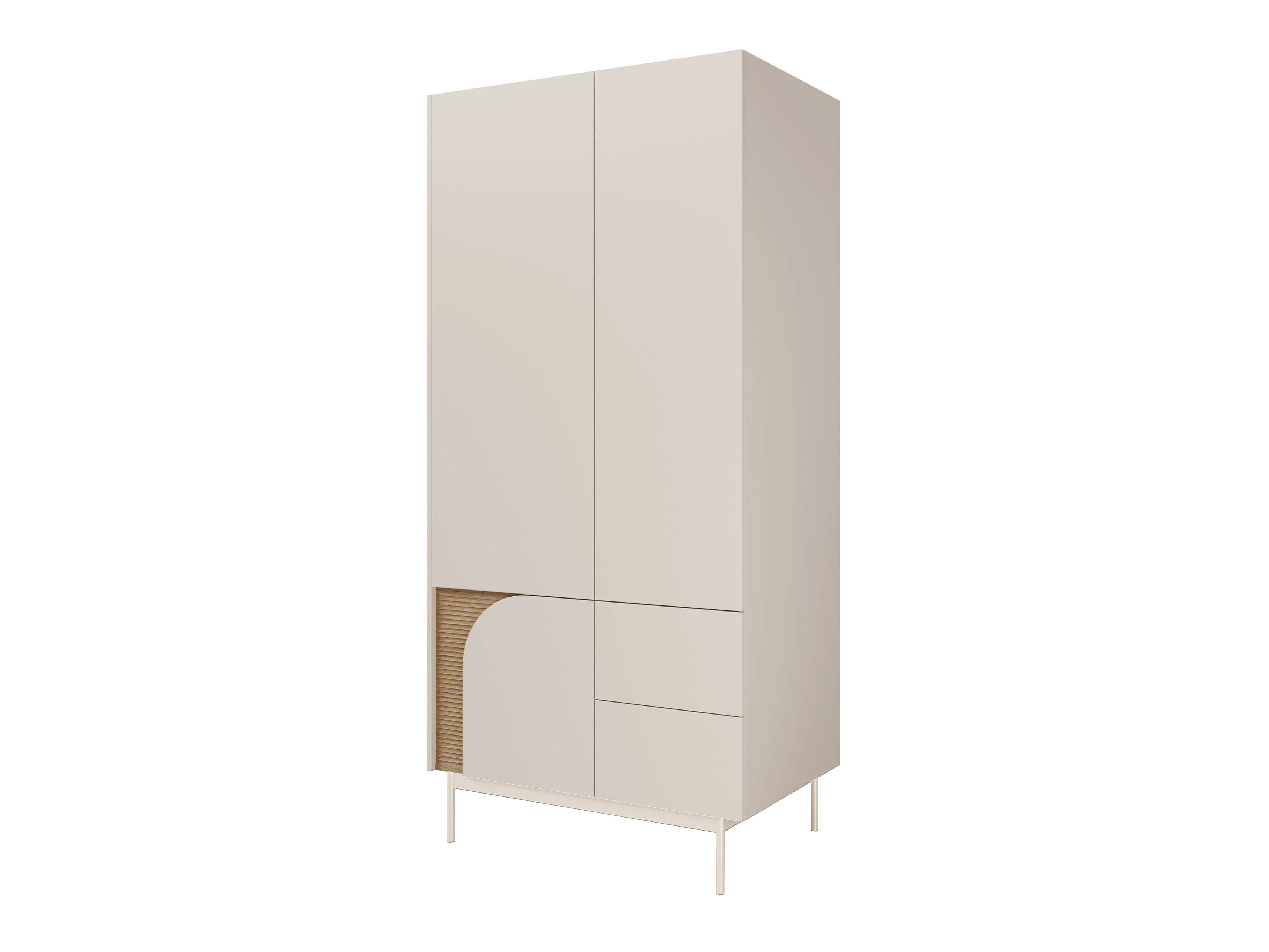 Garderobeskab Dunsonu 100 (Beige + Egetræ)