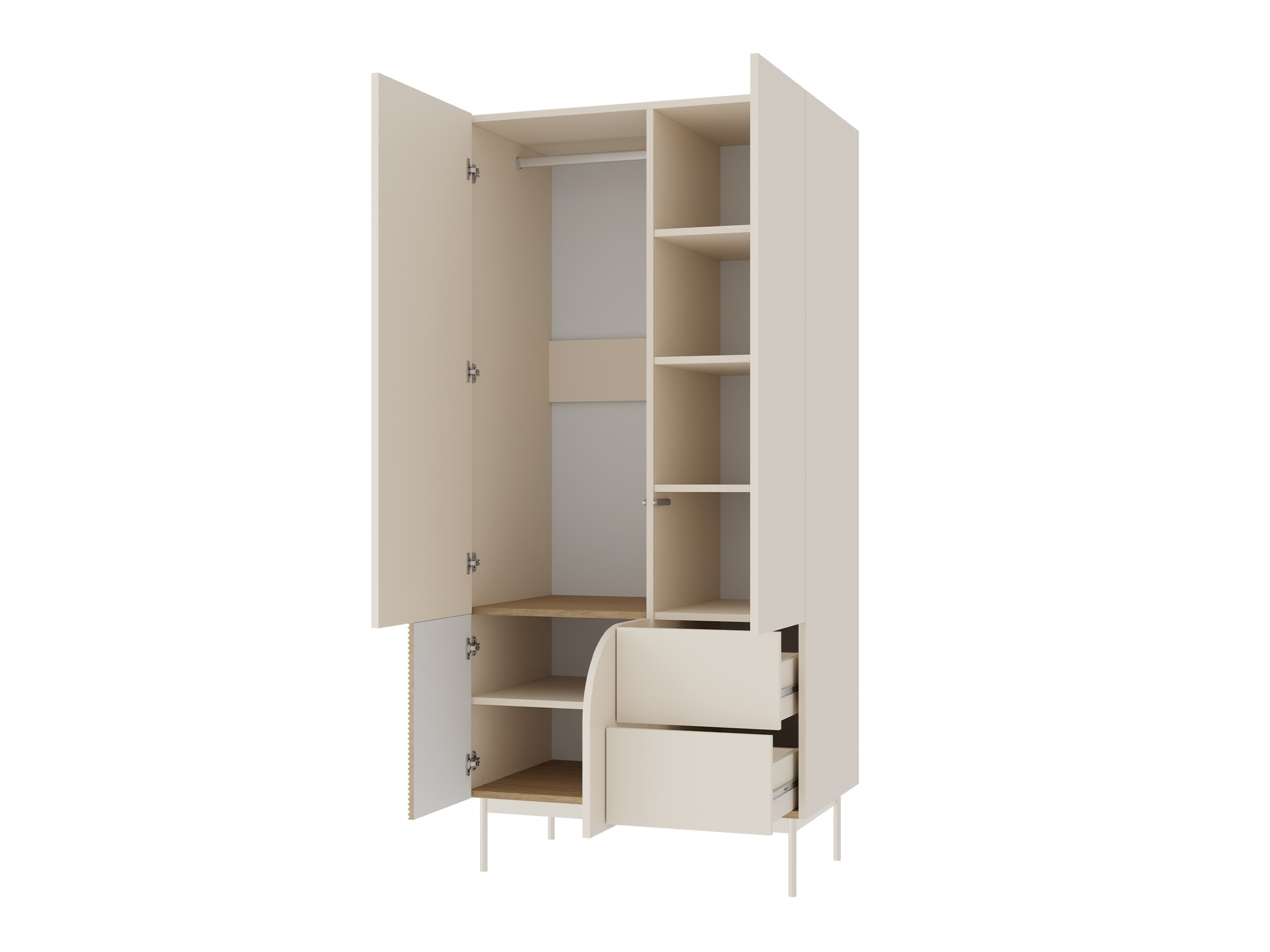 Garderobeskab Dunsonu 100 (Beige + Egetræ)