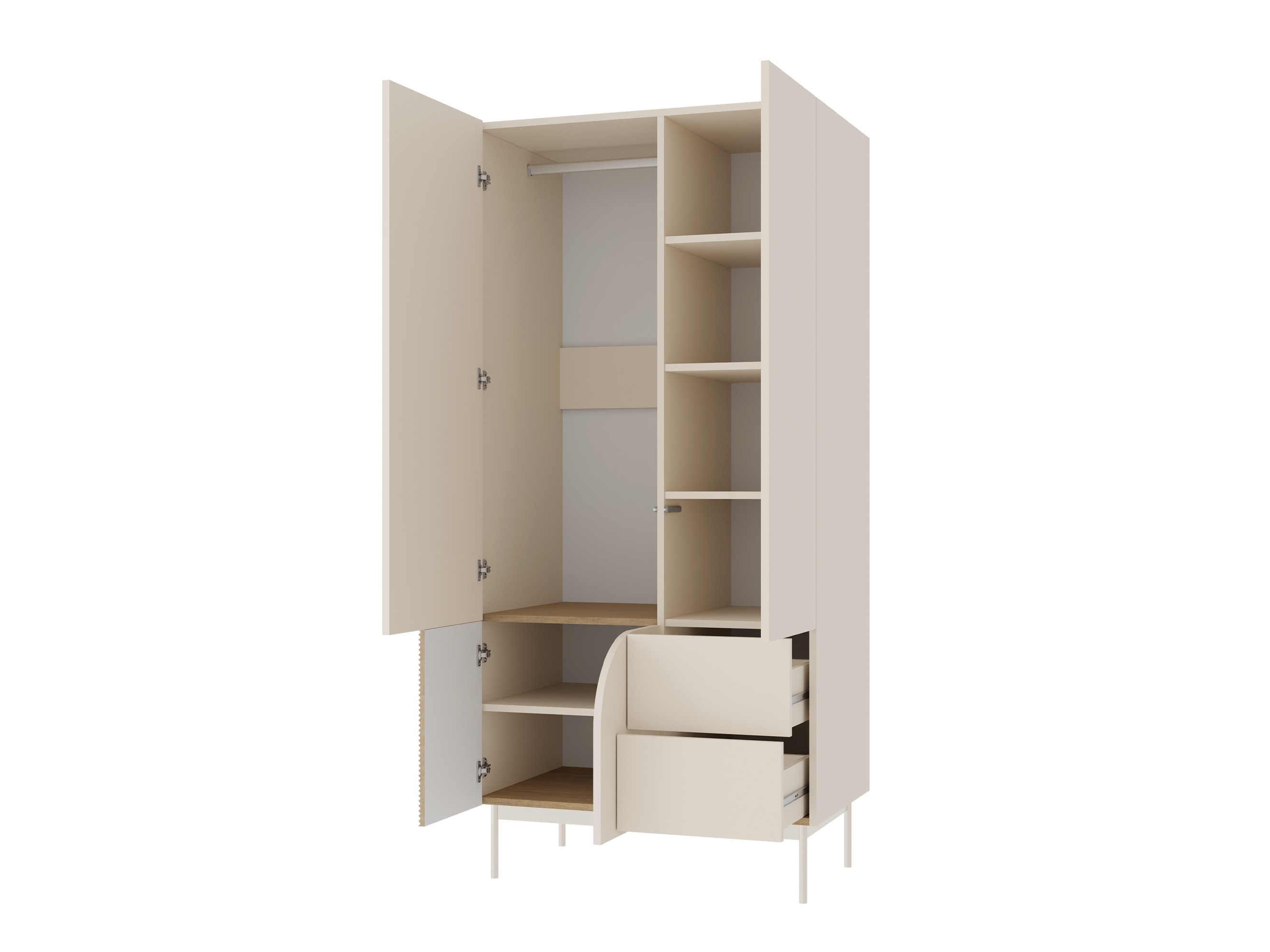 Garderobeskab Dunsonu 100 (Egetræ + Taupe)