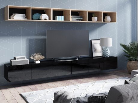 Stuemøbelsæt Tivdalu 153 (Sort + Blank sort + Artisan eg)